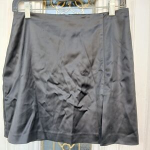 Sunday Best Black Satin Mini Skirt